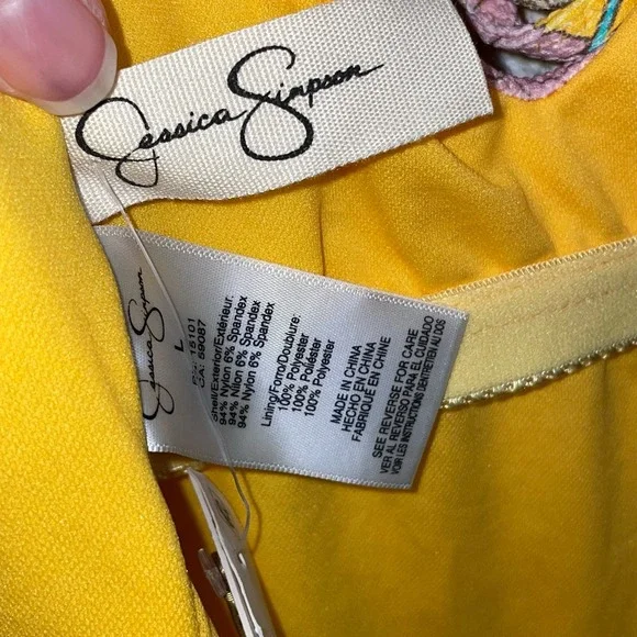 Jessica Simpson Floral Rendevous Ruffled-neck Swimsuit L - Picture 7 of 10